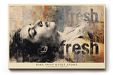 Paul Sinus Wandbild 120x80cm Modernes Portrait Collage Kunstmotiv Gesicht mit urbanen Textstrukturen