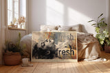 Paul Sinus Wandbild 120x80cm Modernes Portrait Collage Kunstmotiv Gesicht mit urbanen Textstrukturen