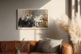 Paul Sinus Wandbild 120x80cm Modernes Portrait Collage Kunstmotiv Gesicht mit urbanen Textstrukturen