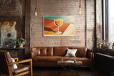 Paul Sinus Wandbild 120x80cm modernes Stillleben Glas Zitrone minimalistische Kunst bunt Kunstdruck grosses Kunstbild stilvolle Wanddekoration fuer Wohnzimmer Kueche Esszimmer Büro