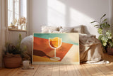 Paul Sinus Wandbild 120x80cm modernes Stillleben Glas Zitrone minimalistische Kunst bunt Kunstdruck grosses Kunstbild stilvolle Wanddekoration fuer Wohnzimmer Kueche Esszimmer Büro