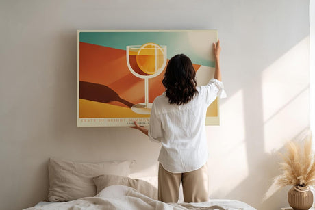 Paul Sinus Wandbild 120x80cm modernes Stillleben Glas Zitrone minimalistische Kunst bunt Kunstdruck grosses Kunstbild stilvolle Wanddekoration fuer Wohnzimmer Kueche Esszimmer Büro