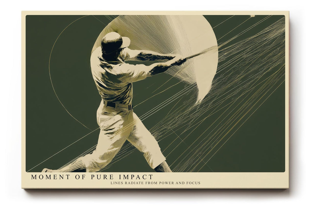 Paul Sinus Wandbild 120x80cm Moment of Pure Impact Baseball Sport Kunst Illustration dynamisches Poster für Wohnzimmer Büro Studio