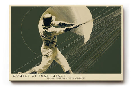 Paul Sinus Wandbild 120x80cm Moment of Pure Impact Baseball Sport Kunst Illustration dynamisches Poster für Wohnzimmer Büro Studio