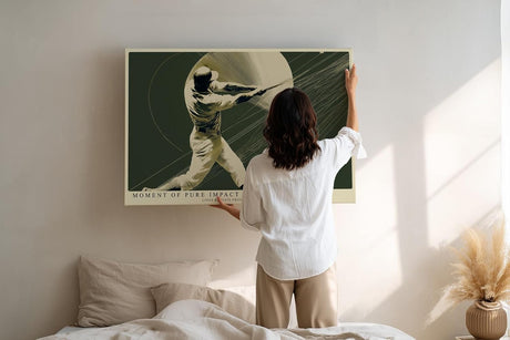 Paul Sinus Wandbild 120x80cm Moment of Pure Impact Baseball Sport Kunst Illustration dynamisches Poster für Wohnzimmer Büro Studio