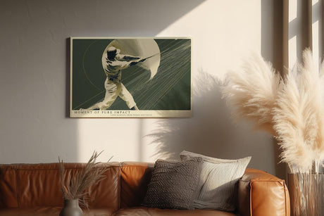 Paul Sinus Wandbild 120x80cm Moment of Pure Impact Baseball Sport Kunst Illustration dynamisches Poster für Wohnzimmer Büro Studio
