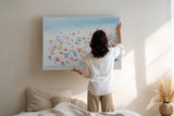Paul Sinus Wandbild Moments under the Sun – Bunte Sonnenschirme am weißen Strand