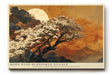 Paul Sinus Wandbild 120x80cm Mond Landschaft Baum Blueten Asiatische Natur Kunstmotiv Abendliche Bergszene mit Vollmond
