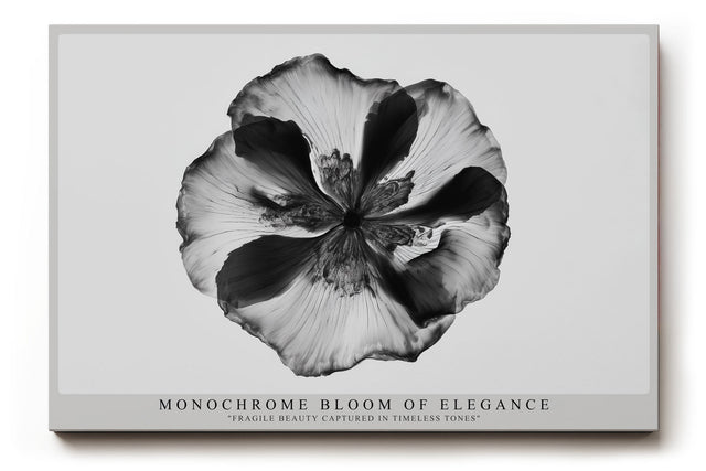 Paul Sinus Wandbild Monochrome Bloom of Elegance – Minimalistische Blütendarstellung in Schwarzweiß – Zeitloses Wandbild mit klarer Form und ruhiger Ästhetik.