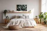 Paul Sinus Wandbild 120x80cm Monochrome Blume botanische Kunst Schwarz Weiss moderne Pflanzen Wanddekoration Wohnzimmer Schlafzimmer