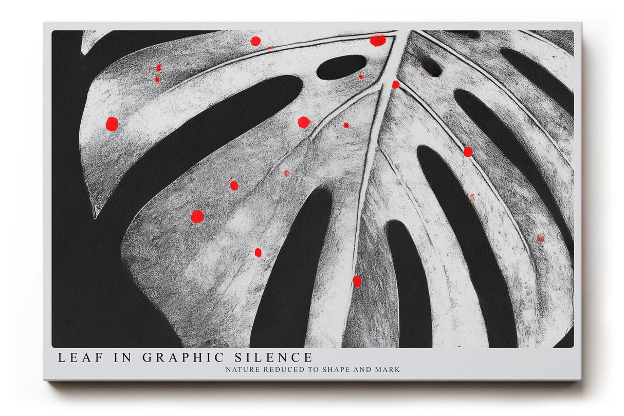 Paul Sinus Wandbild 120x80cm Monstera Blatt schwarz weiss minimalistische Natur Kunst modern grafisches Blattmotiv Kunstdruck grosses Wandbild 120x80cm elegante Wanddekoration fuer Wohnzimmer Büro