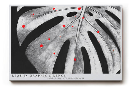 Paul Sinus Wandbild 120x80cm Monstera Blatt schwarz weiss minimalistische Natur Kunst modern grafisches Blattmotiv Kunstdruck grosses Wandbild 120x80cm elegante Wanddekoration fuer Wohnzimmer Büro