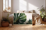 Paul Sinus Wandbild 120x80cm Monstera in Morning Light Tropische Pflanzen Kunst mit Monstera Blatt Moderne Natur Wanddekoration