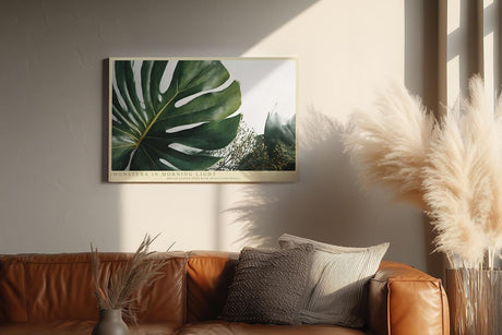 Paul Sinus Wandbild 120x80cm Monstera in Morning Light Tropische Pflanzen Kunst mit Monstera Blatt Moderne Natur Wanddekoration