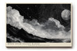 Paul Sinus Wandbild 120x80cm Moon Over Silent Range schwarz weiß Nachtlandschaft mit Mond und Sternenhimmel Kunst Poster für Wohnzimmer Schlafzimmer