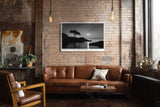 Paul Sinus Wandbild Moonlight over Quiet Waters poetische Schwarz Weiß Landschaft mit ruhigem See und sanftem Mondlicht