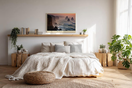 Paul Sinus Wandbild 120x80cm Morning Along the Rocks Dramatische Kueste mit Klippen und Wellen Natur Landschaft Kunst fuer Wohnzimmer und Büro