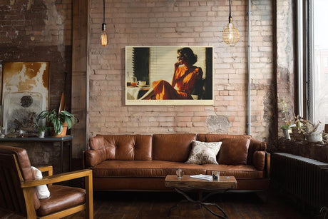 Paul Sinus Wandbild 120x80cm Morning Light and Coffee Vintage Szene mit Frau und Kaffee Moderne Lifestyle Kunst fuer Wohnzimmer Kueche und Büro