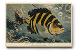 Paul Sinus Wandbild 120x80cm Mosaik Fisch Antike Kunst LeinWandbild 120x80cm Mediterrane Wanddekoration Klassisches Meeresmotiv
