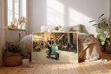 Paul Sinus Wandbild 120x80cm MotorrollerFahrt durch Rom Italienische Stadt Szene Kunst in Warmen Farben für Wohnzimmer Küche Büro