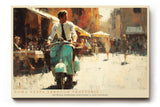 Paul Sinus Wandbild 120x80cm MotorrollerItalien Strasse Rom Stadt Szene Kunstmotiv Mediterrane Lebensart