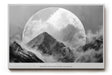 Paul Sinus Wandbild 120x80cm Mountain in Mono Light dramatische schwarz weiß Berglandschaft mit Mond moderne Natur Fotokunst Poster für Wohnzimmer Büro