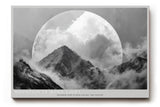 Paul Sinus Wandbild 120x80cm Mountain in Mono Light dramatische schwarz weiß Berglandschaft mit Mond moderne Natur Fotokunst Poster für Wohnzimmer Büro