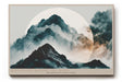 Paul Sinus Wandbild 120x80cm Mountains Before the Moon mystische Berglandschaft mit Mond Nebel moderne Natur Kunst Poster für Wohnzimmer Schlafzimmer Büro