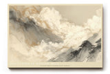 Paul Sinus Wandbild 120x80cm Mountains in Moving Mist asiatische Berglandschaft mit Nebel minimalistische Natur Kunst Poster für Wohnzimmer Schlafzimmer Büro