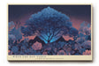 Paul Sinus Wandbild 120x80cm mystische Baumlandschaft Nacht moderne Naturkunst blau violett grosses Landschaftsbild stilvolle Wanddekoration fuer Wohnzimmer Büro