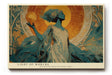 Paul Sinus Wandbild 120x80cm Mystische Frau Kosmische Kunstmotiv Jugendstil Inspiration mit goldener Sonne