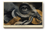 Paul Sinus Wandbild 120x80cm Mystisches Auge in Händen Moderne Surreale Kunst in Schwarz Gold für Wohnzimmer Büro und Atelier