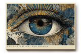 Paul Sinus Wandbild 120x80cm Mystisches Auge Kunst in Blau Gold Kosmisches Design Moderne Wanddekoration für Wohnzimmer Büro und Atelier