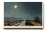 Paul Sinus Wandbild 120x80cm Nachtfahrt auf Landstrasse moderne Landschaft Illustration mit Auto Wanddekoration