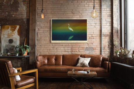 Paul Sinus Wandbild Nature and the Inner Soul – Der weiße Reiher in stiller Landschaft