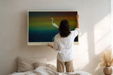 Paul Sinus Wandbild Nature and the Inner Soul – Der weiße Reiher in stiller Landschaft