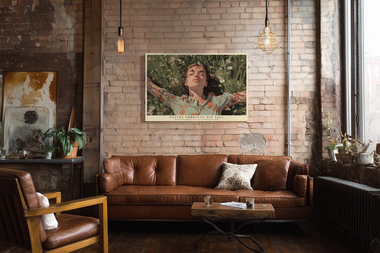 Paul Sinus Wandbild Nature Embraces Her Soul – Ausdrucksstarkes Frauenporträt in der Natur, Symbol für Freiheit, Harmonie und Lebensfreude