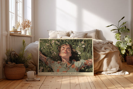 Paul Sinus Wandbild Nature Embraces Her Soul – Ausdrucksstarkes Frauenporträt in der Natur, Symbol für Freiheit, Harmonie und Lebensfreude