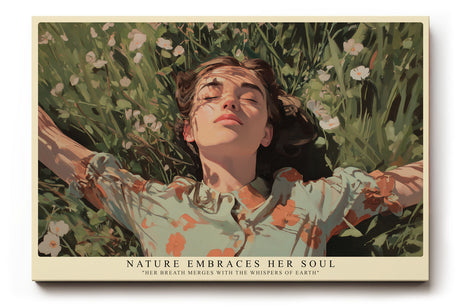 Paul Sinus Wandbild Nature Embraces Her Soul – Ausdrucksstarkes Frauenporträt in der Natur, Symbol für Freiheit, Harmonie und Lebensfreude