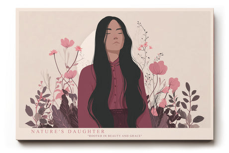 Paul Sinus Wandbild Natures Daughter stilvolles Naturmotiv mit Frau und floralen Elementen in sanften Rosatönen für harmonische Wohnräume mit femininer Note