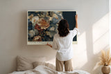 Paul Sinus Wandbild Nature’s Wolf in Blossoms kunstvolles Tiermotiv mit Wolf und floralen Elementen in zarter Harmonie