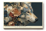 Paul Sinus Wandbild Nature’s Wolf in Blossoms kunstvolles Tiermotiv mit Wolf und floralen Elementen in zarter Harmonie