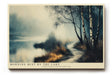 Paul Sinus Wandbild 120x80cm nebeliger See Landschaft Birken ruhige Natur Fotokunst modern Kunstdruck grosses Wandbild 120x80cm entspannende Wanddekoration fuer Wohnzimmer Büro