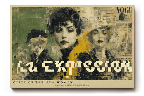Paul Sinus Wandbild 120x80cm Neue Frau Moderne Collage Portrait LeinWandbild 120x80cm Urban Art Wanddekoration