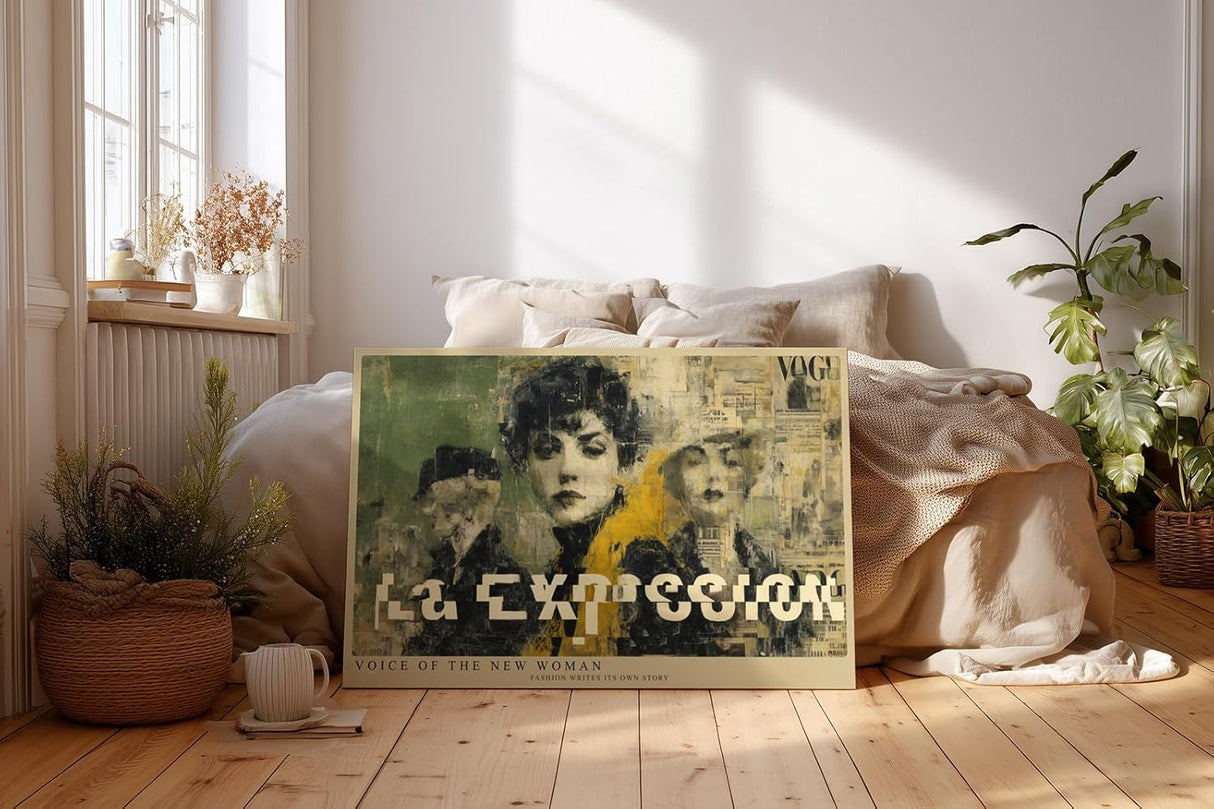 Paul Sinus Wandbild 120x80cm Neue Frau Moderne Collage Portrait LeinWandbild 120x80cm Urban Art Wanddekoration