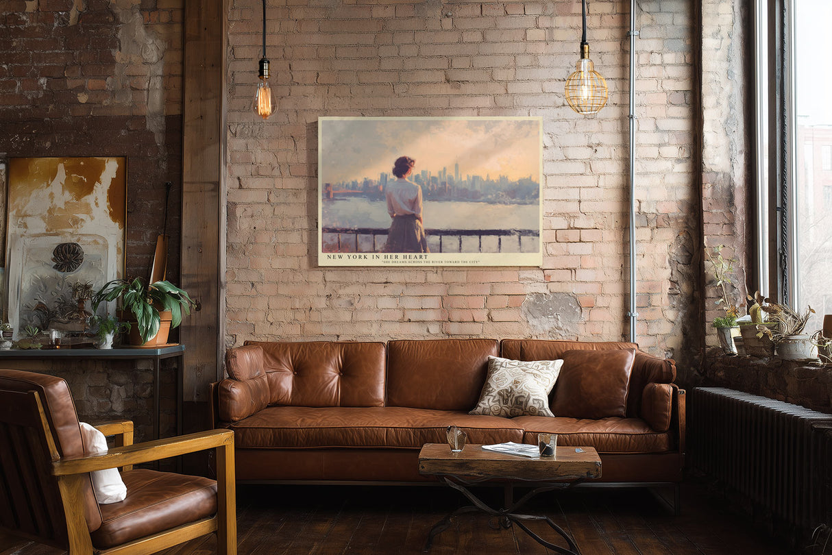 Paul Sinus Wandbild New York in Her Heart Dreaming Across the River Toward the City