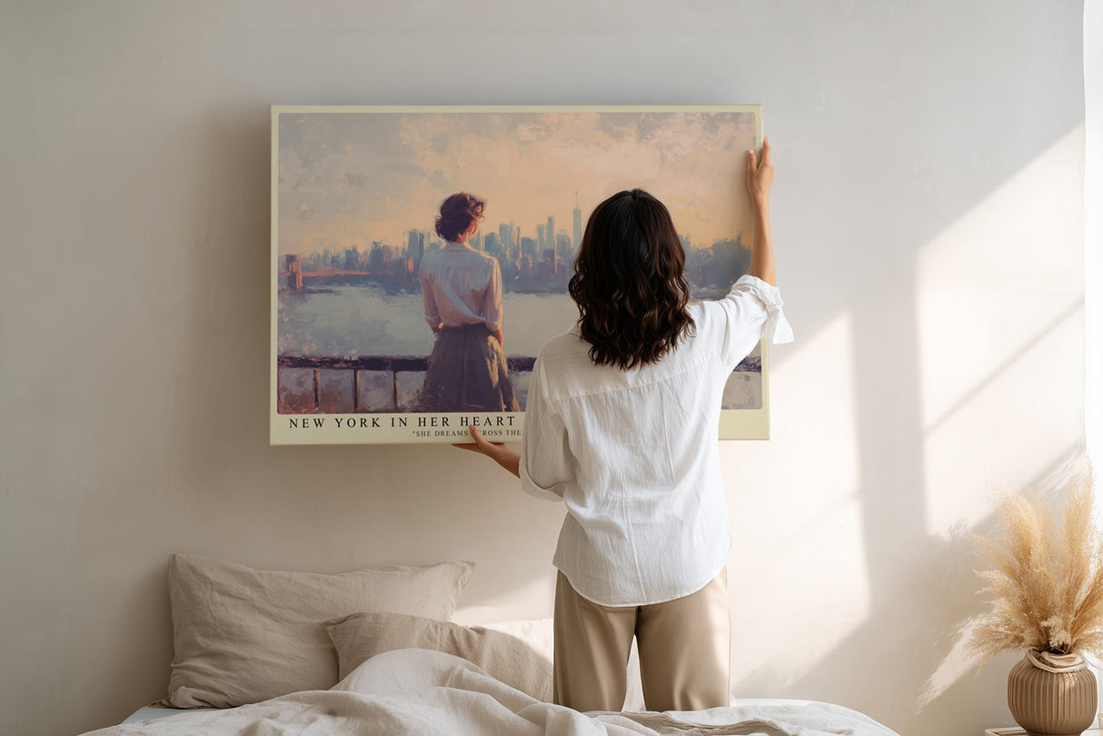 Paul Sinus Wandbild New York in Her Heart Dreaming Across the River Toward the City