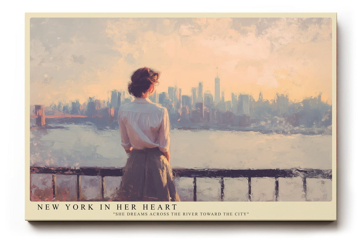 Paul Sinus Wandbild New York in Her Heart Dreaming Across the River Toward the City