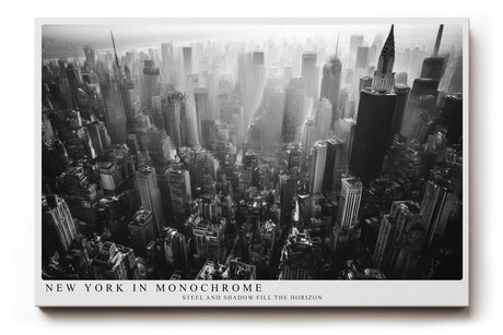 Paul Sinus Wandbild 120x80cm New York in Monochrome schwarz weiß Skyline Manhattan Stadt Fotokunst modernes Architektur Poster für Wohnzimmer Büro