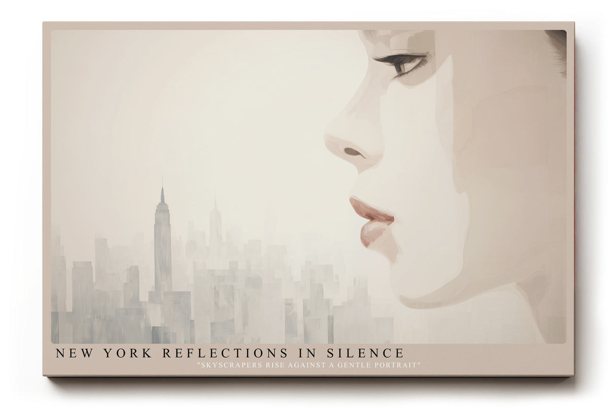 Paul Sinus Wandbild New York Reflections in Silence – Modernes Porträt mit Skyline von New York, Symbol für Großstadtenergie und stille Schönheit